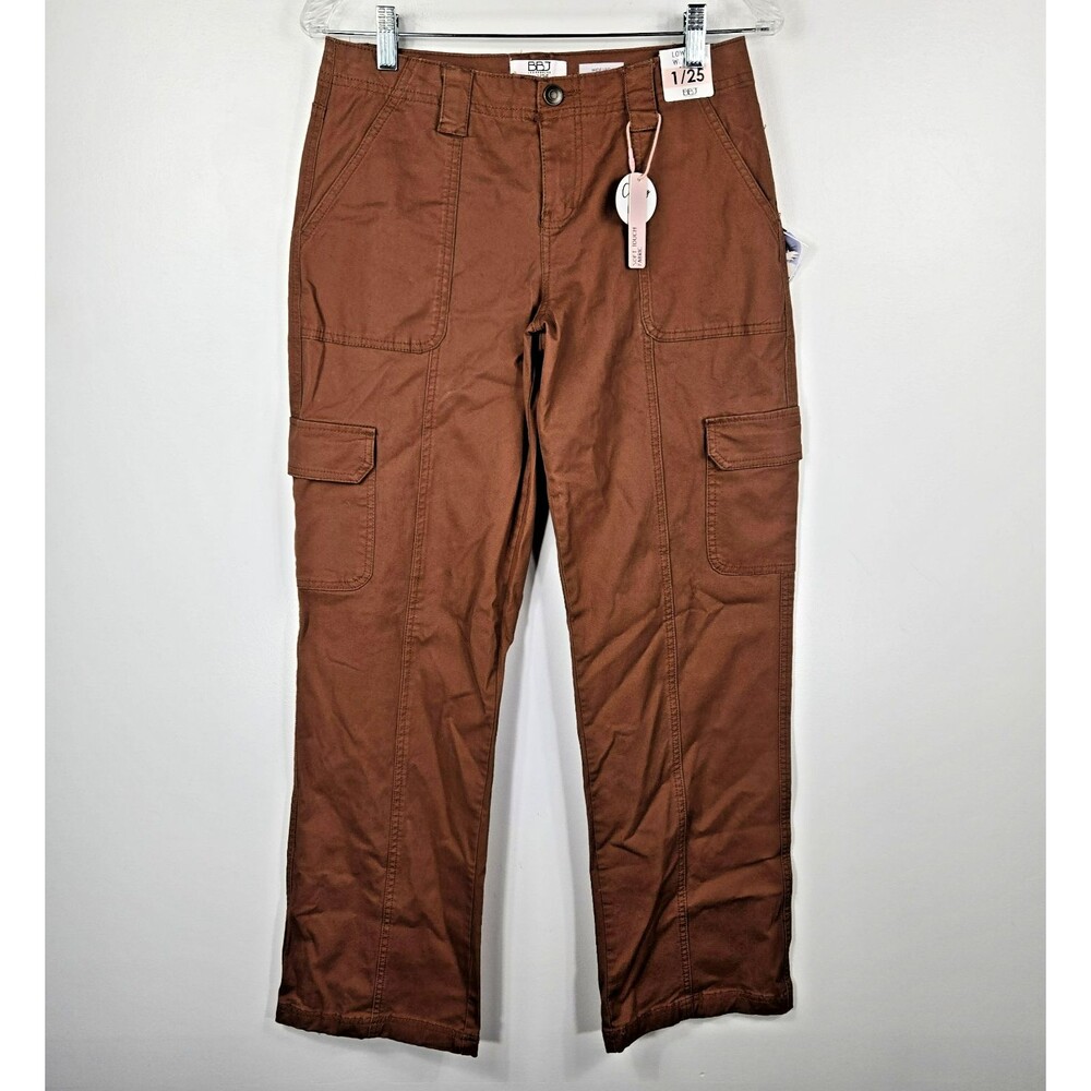 BBJ Los Angeles Women's Size 1/25 Brown Wide Leg Low‎ Rise Cargo Pants NWT